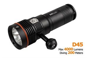 Acebeam D45 Cree XHP70 LED 4000LM Diving Flashlight Torch Underwater 200 meters