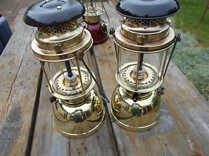 2 Antique Bialaddin 300X Vapalux  Paraffin Lantern Vintage Kerosene Oil Lamp 40s