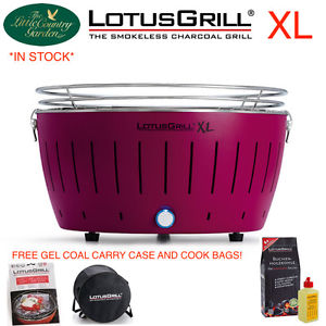 NEW LOTUS GRILL XL PURPLE BBQ FREE GEL CHARCOAL BAG SMOKELESS CAMPING LOTUSGRILL