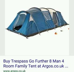 TENT 8 man  Tresspass go further brand new still in box unopened