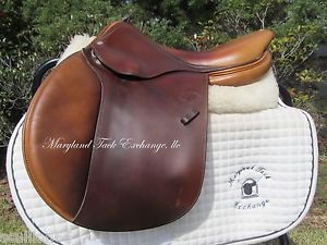17.5" DEVOUCOUX SOCOA french close contact jumping saddle # 3 FLAPS- 2009 MODEL!