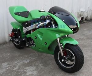 FREE SHIPPING KIDS 40CC 4 STROKE MINI BIKE GAS MOTOR SUPERBIKE GREEN U DB40A