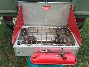 Vtg 1960s Diamond Logo Coleman Aluminum Camp Stove Model 442 2 Burner W/legs