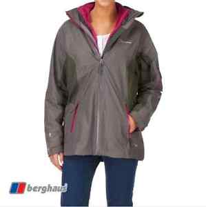 Berghaus Womens Atira 3 In 1 Jacket Uk 10 Grey/Pink rrp £200 Box3428 G