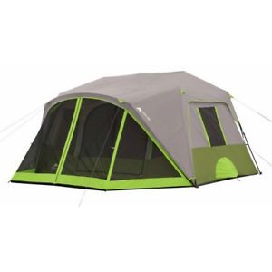 Ozark Trail 9 Person Double  Cabin Tent Camping with two queen air Mattress