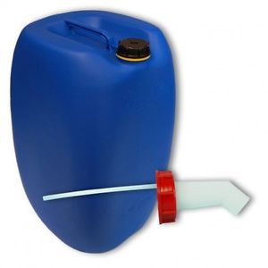 Plastic blue can. 60 L + 1 spout DIN 61 made in Germany (22250+22019)