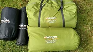 Vango Icarus 500 + Awning + Carpet + Footprint. New Model (nearly new)