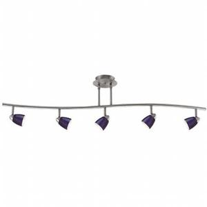 Cal Lighting SL-954-5-BS-BLS Track Lighting, Cobalt Blue & Brushed Steel