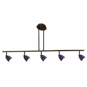 Cal Lighting SL-954-5-RU-BL Track Lighting, Blue Glass & Rust