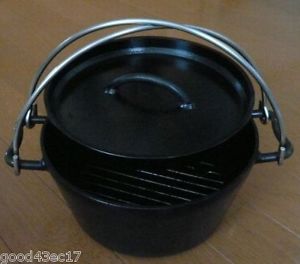 Uniflame Dutch Oven Super Deep 8inch black iron 4.5mm duo pair camp bbq bonfire