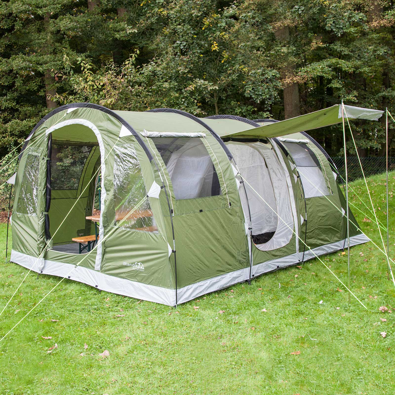 skandika Gotland 4 persone tenda campeggio Tunnel Zanzariera 480 x 310 cm nuova