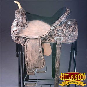 TT204RO-A HILASON WESTERN FLEX TREE BARREL RACING TRAIL RIDING HORSE SADDLE 17"