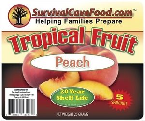 Survival Cave Food Freeze Dried Peaches Case 50 5 Serving Pouches- lowest price!