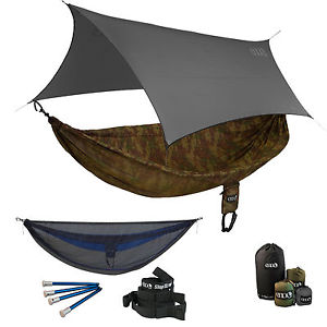 ENO SingleNest OneLink Hammock System - CamoNest Camo + Guardian SL+Grey Profly