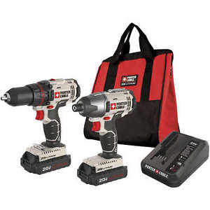 Porter-Cable PCCK604L2 Drill/Impact Driver Combo Kit 12V Li-Ion Red/Black