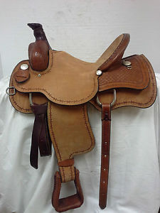 Rocking R 16" Roughout Hardseat Roper Saddle #1632 Used Full Quarter Horse Bar
