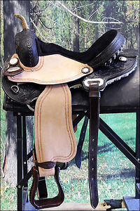 TT205BK 15" HILASON WESTERN FLEX TREE BARREL RACING TRAIL RIDING HORSE SADDLE