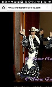 Rodeo Queen Chaps Miss Rodeo America Comp Ice Blue with Gauntlets