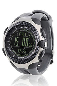 5x(MINGO I Sports Functional Outdoor Digital Compass Hiking Watch Black) L3