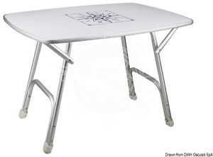 Folding table of white VERZALIT Bootstisch Camping table with embellishment