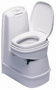 Camping-Toilette C 200 CW blanco ajustable,Bomba mano,Tanque de aguas residuales