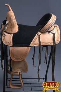 CLASSIC SERIES HILASON TREELESS WESTERN TRAIL BARREL RACING LEATHER SADDLE 16"