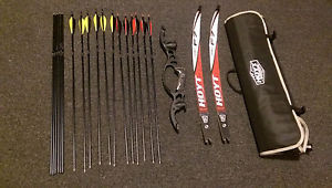 Hoyt tiburon LH recurve bow with hoyt f7 30lbs and carbon ace 42lbs medium limbs