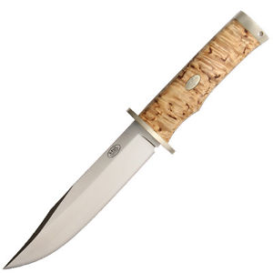 Fallkniven SK6 Swedish Knife | Lam.CoS Steel Curly Birch Open Top Leather Sheath