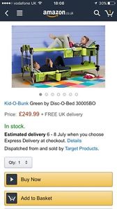 Kid-O-Bunk Green by Disc-O-Bed 30005BO