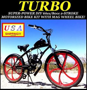 NEW POWERFUL DIY 2-STROKE 80cc MOTORIZED BIKE KIT WITH 26" MAG WHEEL CRUISE BIKE