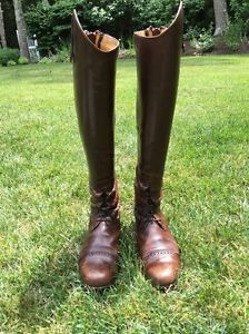 Der Dau Brown Equestrian Riding Boot $1,200.00 (Womens 10) Calf 15", 23" Tall