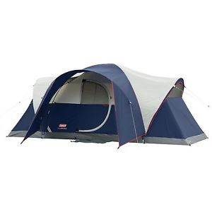 Coleman Elite Montana 8 person Dome Tent  LED Light 16' x 7' Storage Blue/White