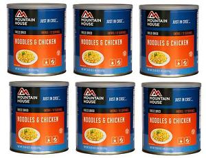 Mountain House Freeze Dried Food NOODLES & CHICKEN set of 6 Cans - New!