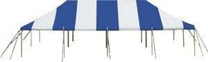 Party Tent- Heavy Duty Vinyl Blue and White 20 X 40 Pole Tent- Free Shipping