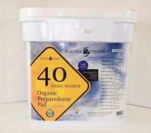 Survive 2 Thrive 40 Days/Nights Organic Preparedness Pail Food Supply Vegeterian