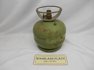 Vintage Sievert  Green Propane Bottle For Camp Stove or Lantern. Rare Sweden.