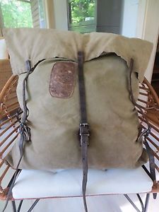 Vtg Monarch DULUTH PACK Original #2 Canvas Leather Canoe Backpack 25H x 24W