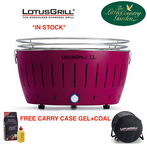 NEW LOTUS GRILL XL PURPLE BBQ FREE GEL AND CHARCOAL SMOKELESS CAMPING LOTUSGRILL