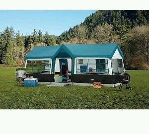 Family Camping Tent 12 Person Large 20' x 12' Cabin House 3 Rooms Windows Closet