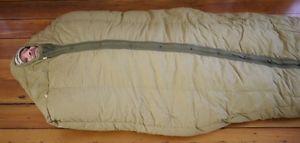 Vintage 50s 60s US Military Goose Down OD Green Mummy Sack Sleeping Bag