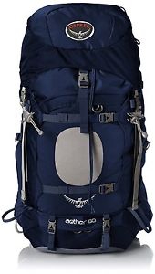 NEW Osprey Mens Aether 60 Backpack  Midnight Blue  Medium