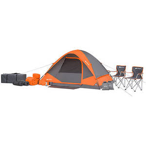 Ozark Trail 22 piece Camping Tent Chairs Sleeing Bags Tools Sleeps 4