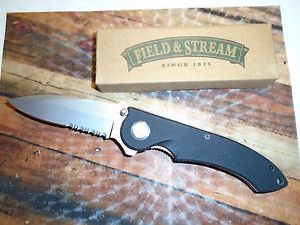 G10 HANDLES FIELD & STREAM MAKING KNIVES SINCE 1871 - 5" CLOSED,SATIN SIL BLADE