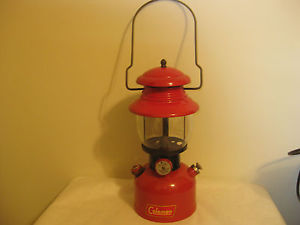 VINTAGE  Rare Red  Coleman 200A Single Mantle Lantern Dated 4-53,EUC