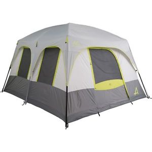 ALPS Mountaineering CampCreek Two Room Tent: 6-Person 3-Season Clay/Citrus One