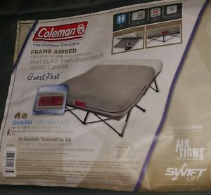 Colman gueen air mattress w. Stand