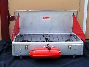 VINTAGE COLEMAN DIAMOND SERIES #443 ALUMINUM 3 BURNER CAMP STOVE 1960's FREE SH