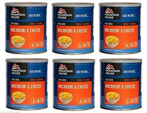 Mountain House Freeze Dried Food MACARONI & CHEESE set of 6 Cans - New!