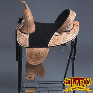 CTW105TK HILASON TAN TREELESS WESTERN TRAIL PLEASURE BARREL RACING SADDLE 16"