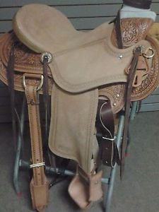 15.5" Court's 1/2 Breed Floral Wade Buck Rolls Saddle Ranch Roughout CLEARANCE